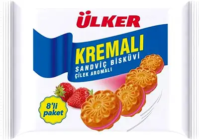 Pro-Inter | Ülker Kremali 8x61g | Biscuits fourrés goût fraise 