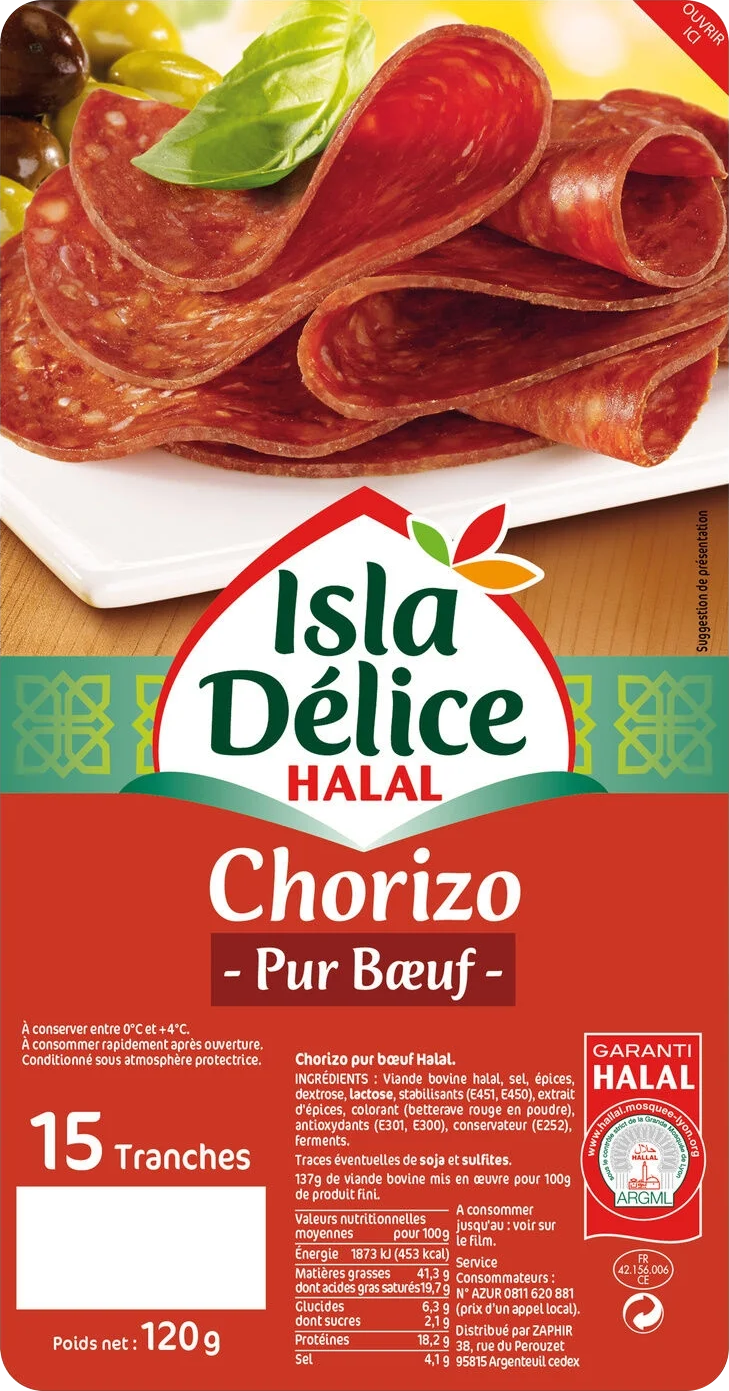 Pro-Inter | Isla Délice 120g | Chorizo boeuf 