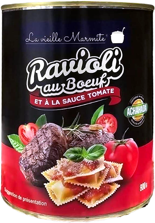 Pro-Inter | La Vieille Marmite 800g | Ravioli au bœuf à la sauce tomate 