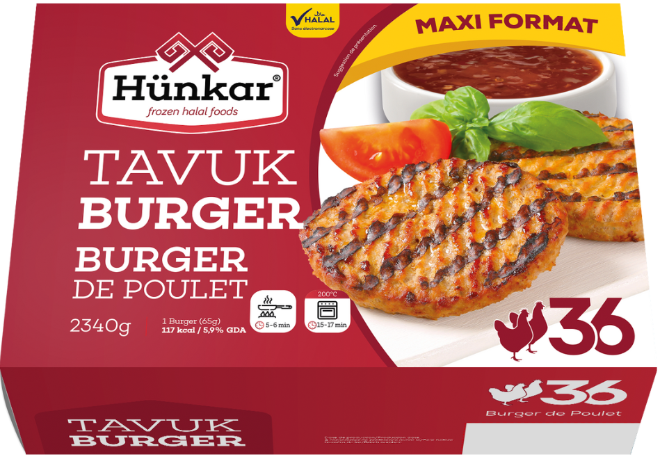 Pro-Inter | Hunkar 2.3kg | Burger de poulet x36 