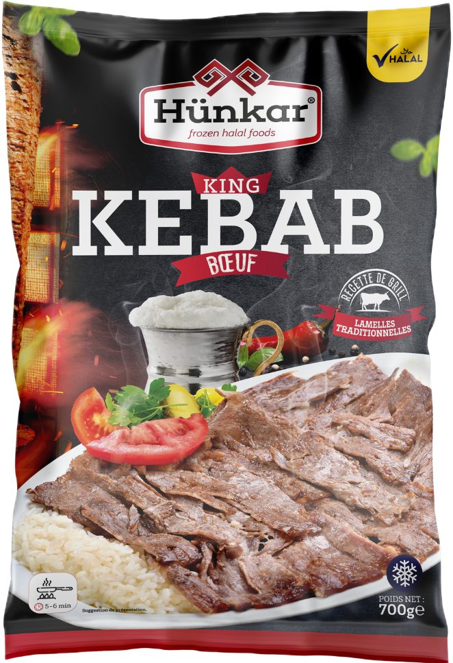 Pro-Inter | Hunkar 700g | Lamelles de kebab boeuf king 