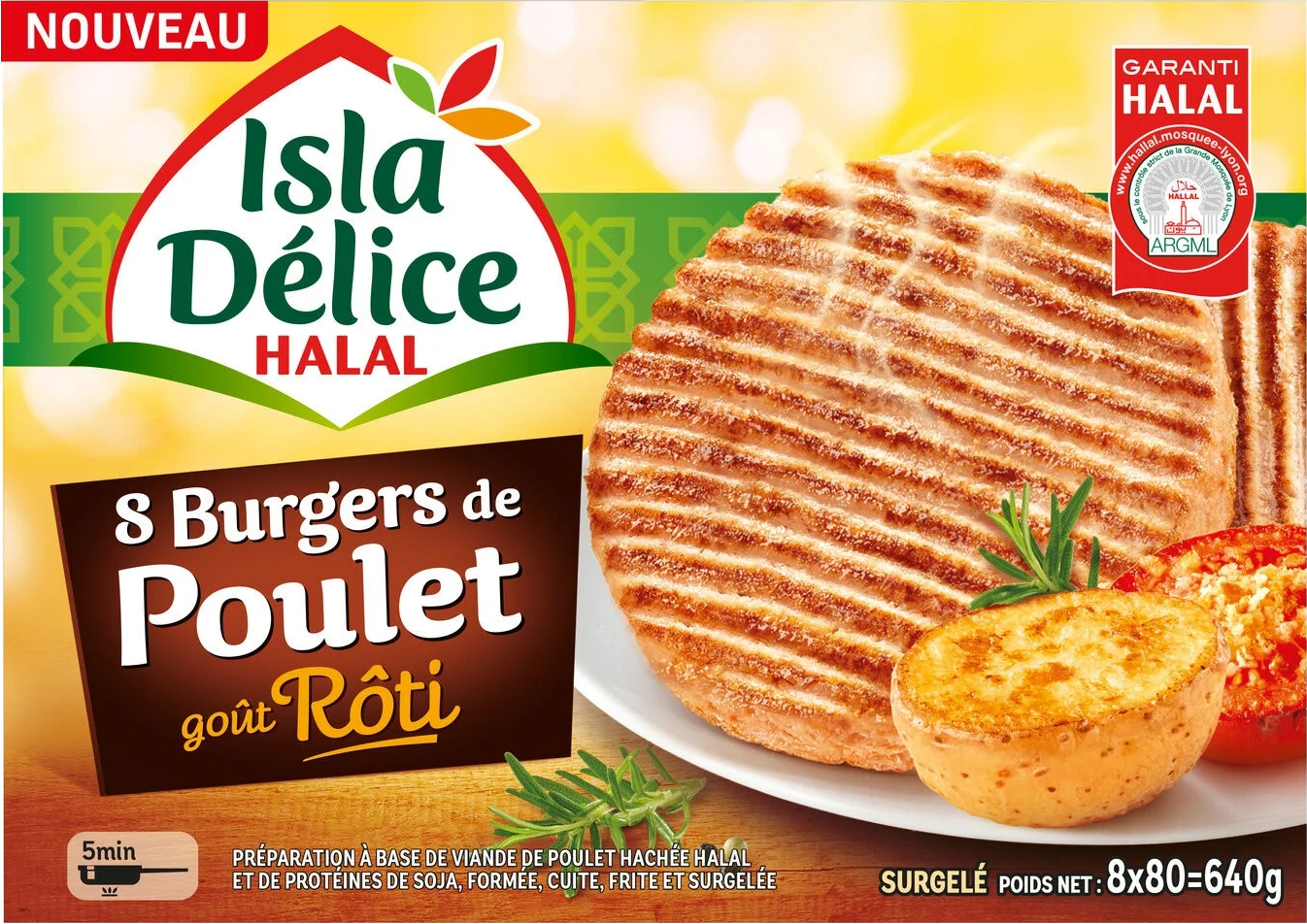 Pro-Inter | Isla Délice 640g | Burgers de poulet 