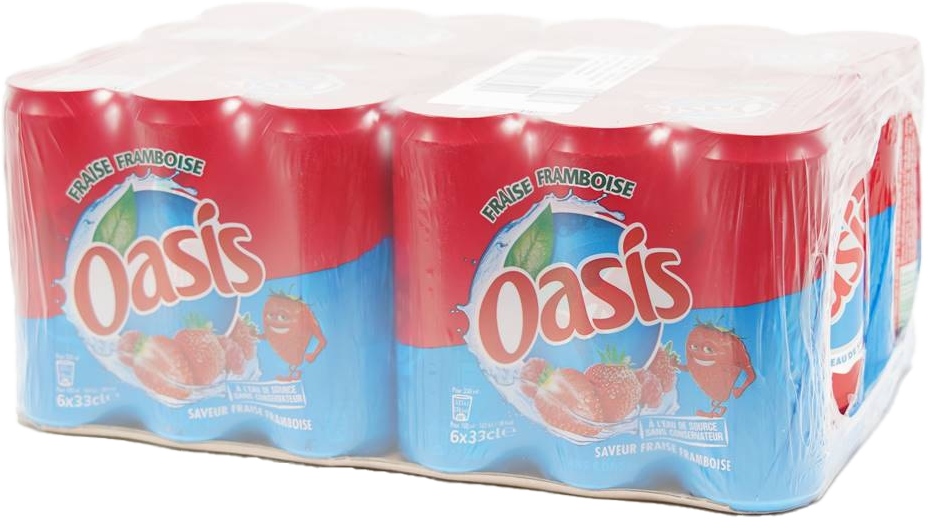 Pro-Inter | Oasis 24x33cl | Boisson saveur fraise framboise 